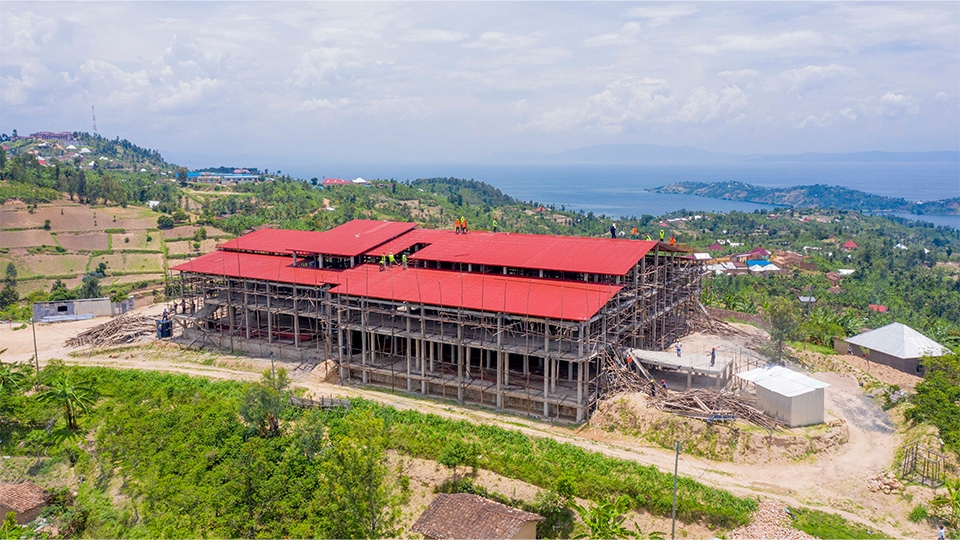 Kivu Hills Medical Center under construction.