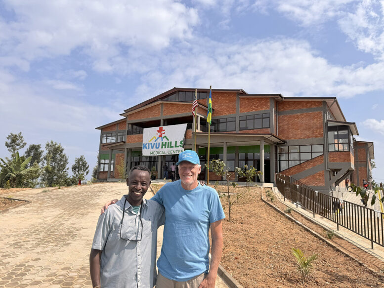 Arise Rwanda Ministries founder John Gasangwa and Greg Yancey the board chairman are celebrating the completion of the new Kivu Hills Medical Center in Boneza, Rwanda.